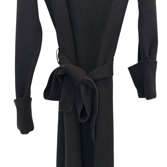 Paige Raundi Turtleneck Cut Out Wool Midi Sweater Dress Black Size Medium - Picture 9 of 14